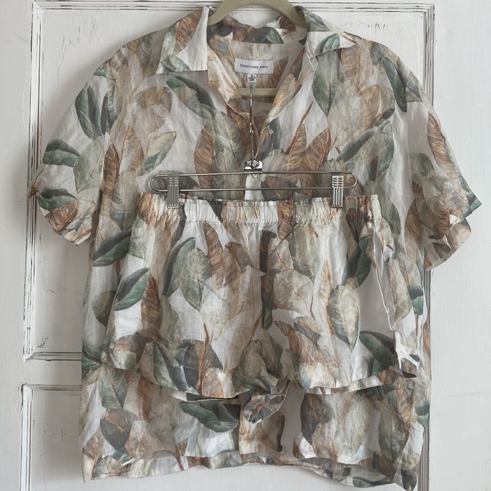 Something Navy Matching Button Down Set Small - image 2